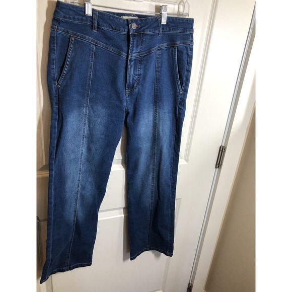 Sundance Jeans Womens 30 Blue Denim Wide Leg Stretch Comfort Casual - Picture 4 of 9